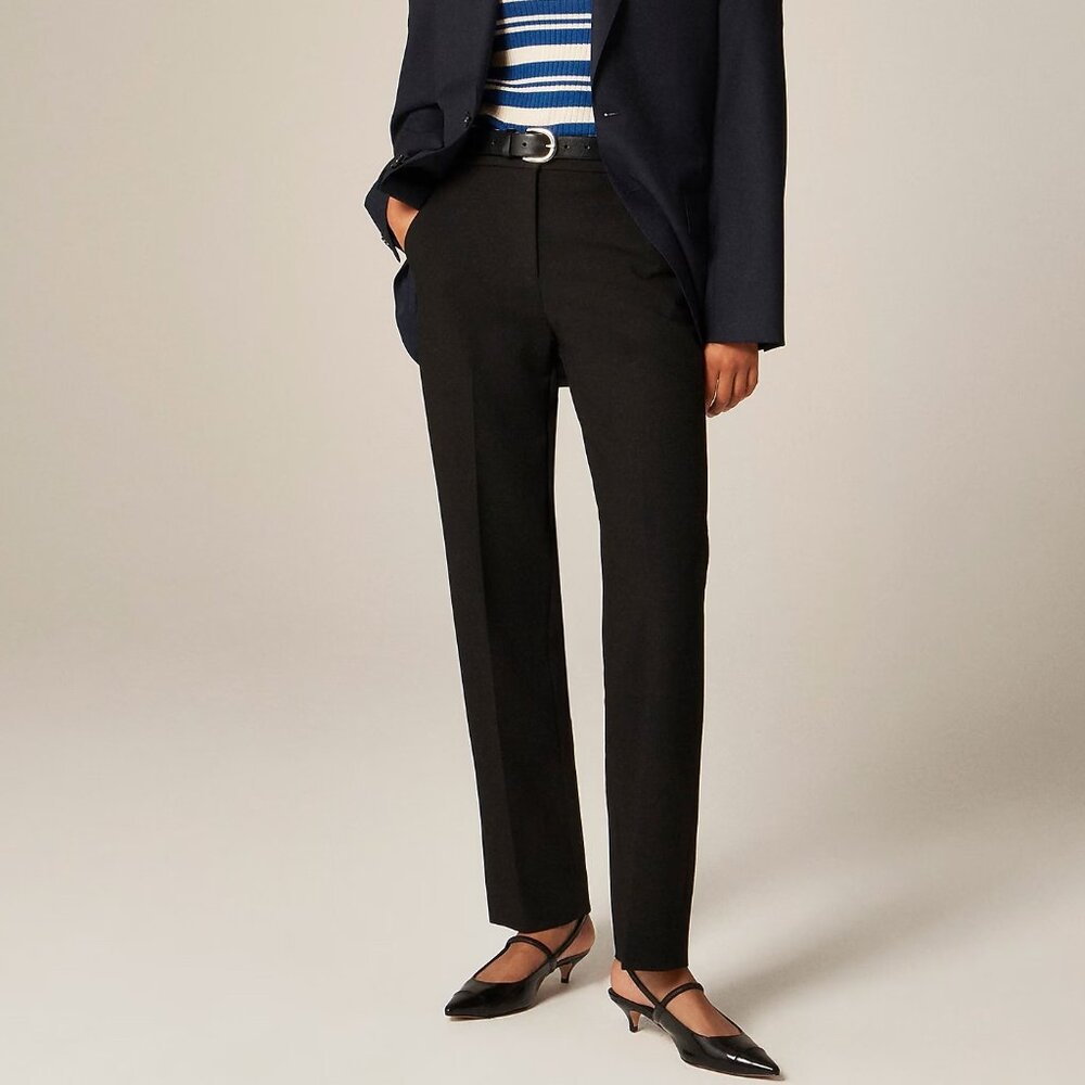 J. Crew Women's Black Kate Straight Leg Pant‎ in Four Season Stretch Sz 2 Petite